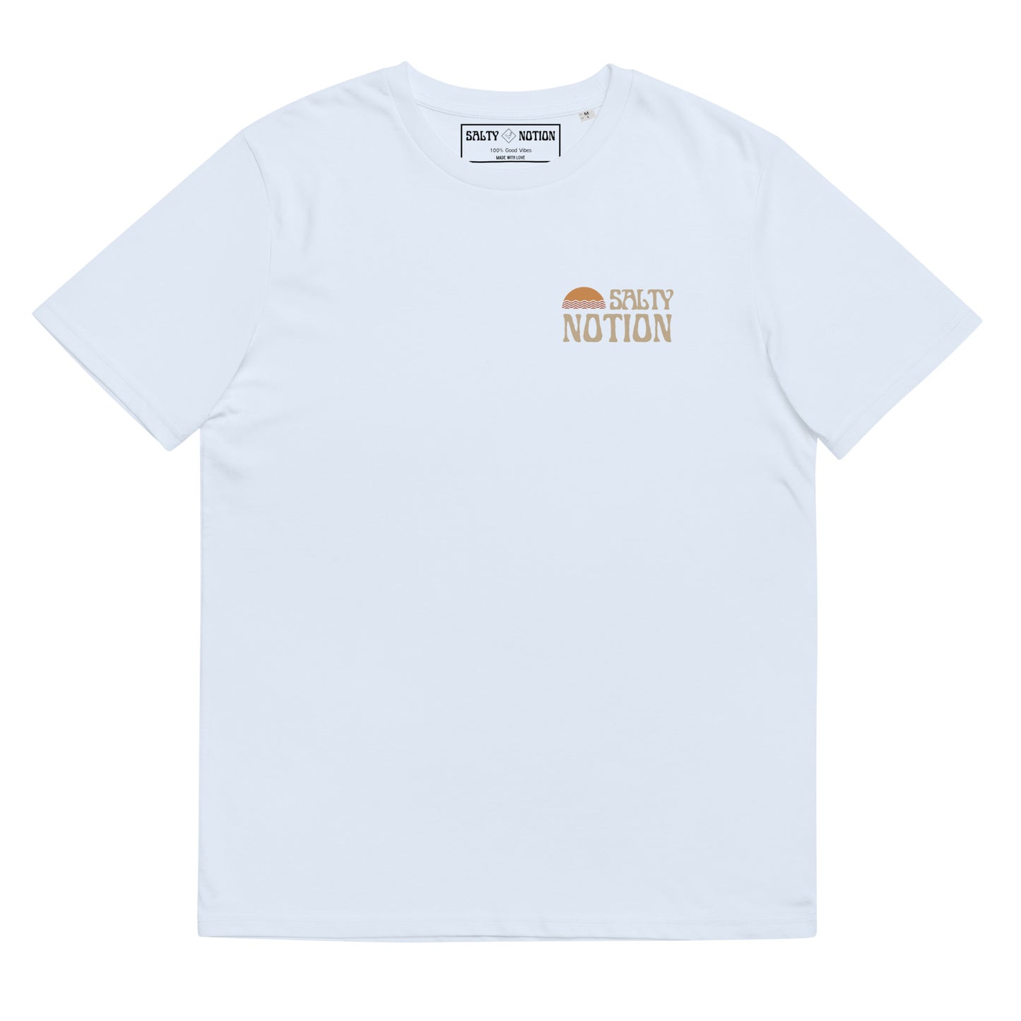 Buddha's First Lesson Organic cotton t-shirt White/D. Heather Blue/Khaki/Sta..