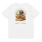Buddha's First Lesson Organic cotton t-shirt White/D. Heather Blue/Khaki/Sta..