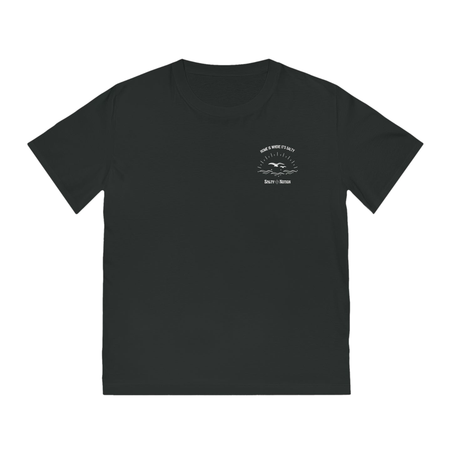 Organic Home Is Where It's Salty T-Shirt Dark Black/Jade Tide/Navy